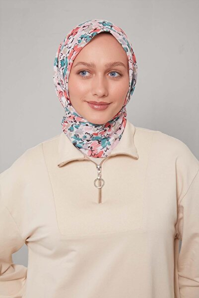 Levidor Gray Mixed Floral Pattern Soft Scarf