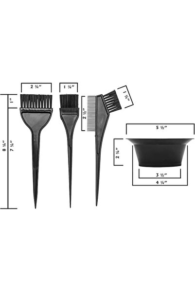 Twinkle Mart Hair Dye Color Brush and Bowl Set - 4pcs Mixing Kit with Tint Comb