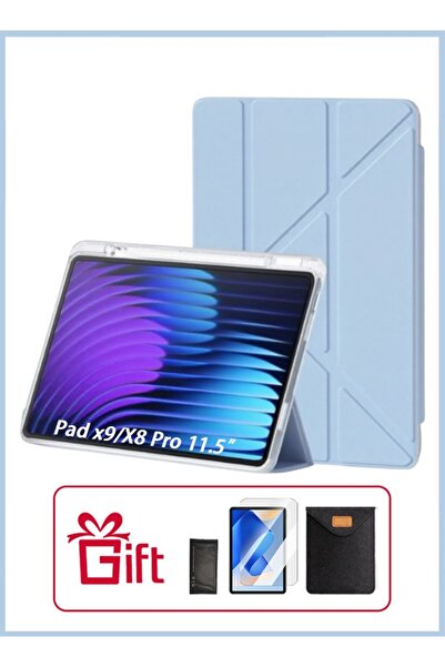 yaqeen جراب Honor Pad X9 مقاس 11.5 بوصة مقاوم للصدمات مع حامل قابل للطي على شكل حرف Y، جراب واقٍ شفاف من مادة TPU