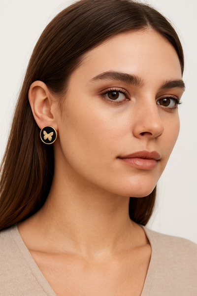 ALEYKA Stainless Steel Butterfly Concept Enamel Tarnish Free Earrings