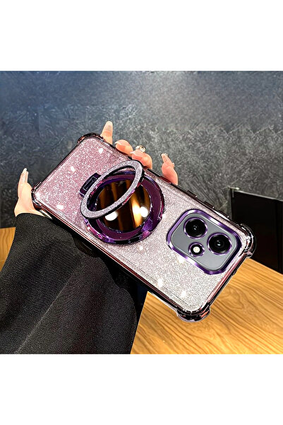 Generic Glitter Case for Vivo V60 Lite 5G，Sparkly Stand，Makeup Mirror，Magnetic Gradient V 60 Lite 5G Cover