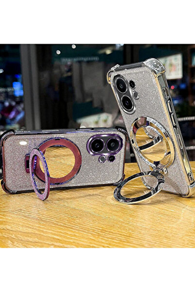 Generic Magnetic Glitter Case for Vivo V60 5G，Sparkly Stand，Makeup Mirror，Gradient Shockproof V 60 Cover