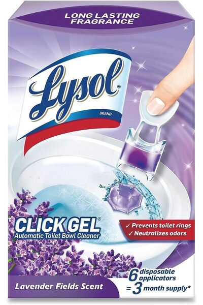 Lysol Click Gel Automatic Toilet Bowl Cleaner, Lavender Fields, 6 Applicators