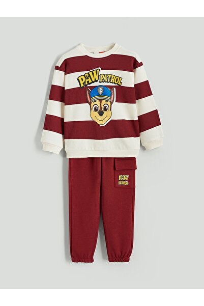 LC Waikiki Момчешка суитшърт и панталони с принт „Пъстри лапи“