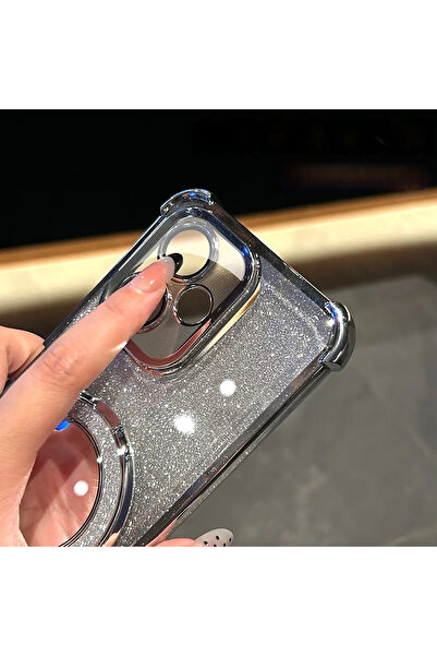 Generic Glitter Case for Vivo V60 Lite 5G，Sparkly Stand，Makeup Mirror，Magnetic Gradient V 60 Lite 5G Cover