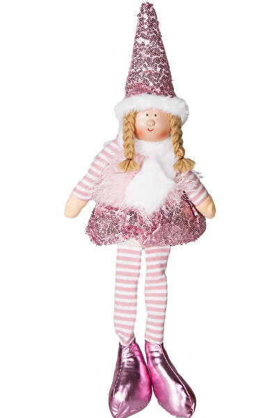 Herdekora زينة عيد الميلاد، تمثال جنية جالسة، وردي - 17x53 سم