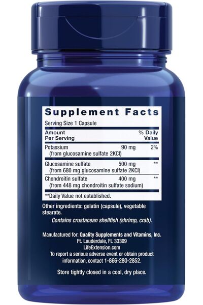 Life Extension Glucosamine/Chondroitin Capsules, 100 Capsules