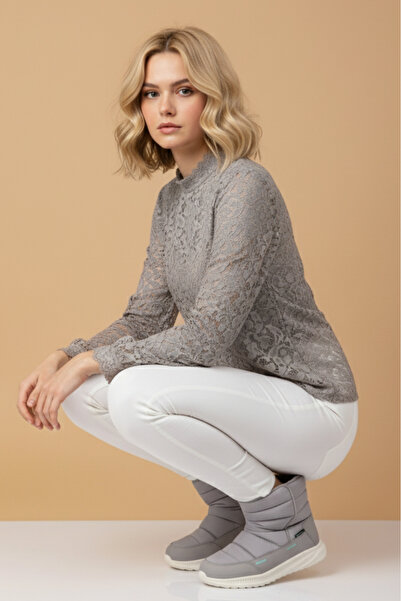 U.S. Polo Assn. Clrk Voccal Gray Velcro Strap Warm Fleece Lined Women's Boots