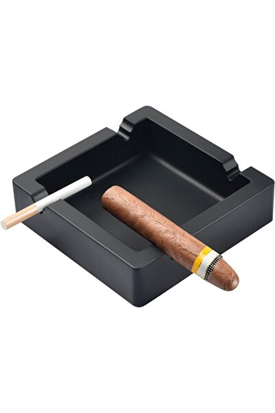 genernic OILP Silicone Cigar & Cigarette Ashtray, Large Black, Unbreakable, 4 Rests