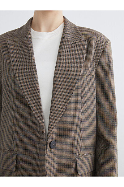 LC Waikiki Peak New Season Houndstooth Pattern Women's Blazer Jacket