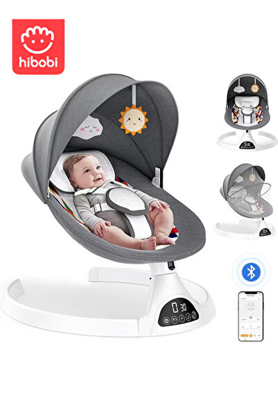 hibobi Electric Baby Bouncer with 5 Speeds – Multi-Functional Baby Chair with Music, Bluetooth & Remote