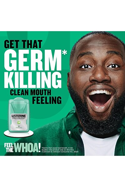 Listerine Freshburst Pocketpaks Breath Strips, Mint, 3 x 24 Strips