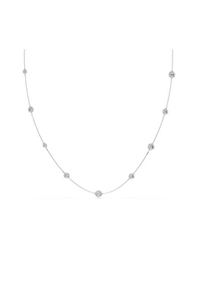 Swarovski Una Angelic Dizi Kolye, Yuvarlak kesim, Beyaz, Rodyum kaplama