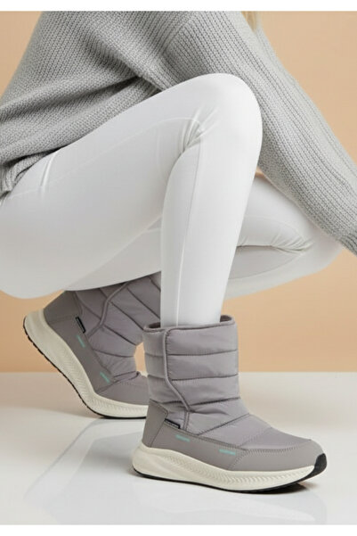 U.S. Polo Assn. Μοντέρνα γυναικεία παπούτσια με ζεστή επένδυση από φλις με γκρι βιολογικό κορδόνι