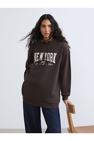 LC Waikiki Γυναικεία κουκούλα Vizyon New Season New York με τύπωμα