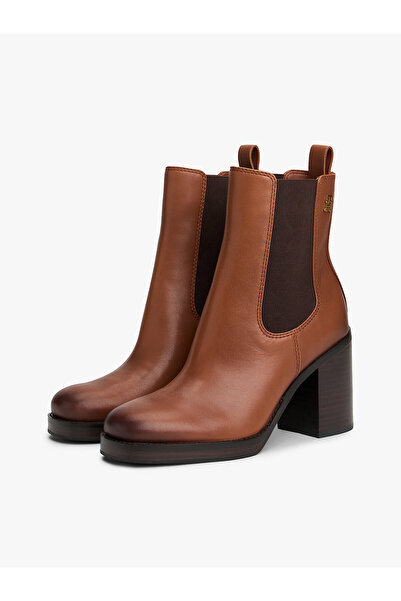 Tommy Hilfiger Leather Square Toe Chelsea Block Heels