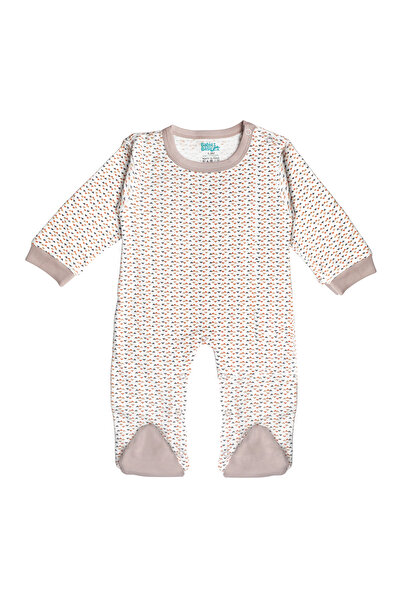 Babies Basic 5 piece Sets include Bib, Romper, Mittens, Cap and Sleepsuit, 9-12 Months , Beige