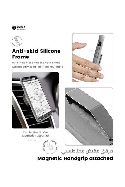 ineix 3-in-1 Magnetic Wrist Strap Hand Grip with Stand Case Cover for Huawei Nova 5T