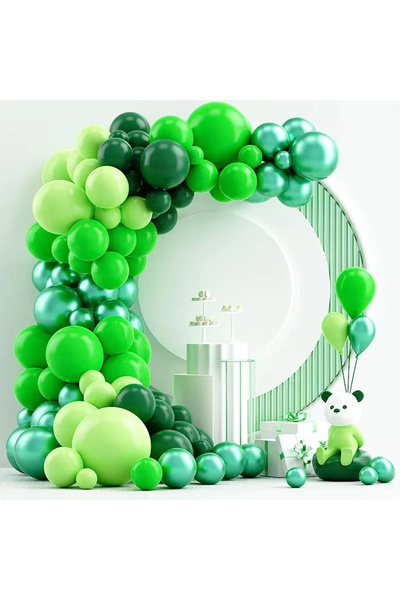 L&Wen مجموعة أقواس البالونات اللاتكسية الخضراء الداكنة، 124 قطعة، مجموعة زينة...
