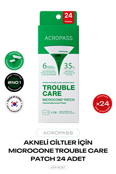 ACROPASS Yağ Bezesi ve Akneler için Mikro İğneli Bant Trouble Care Microcone ...