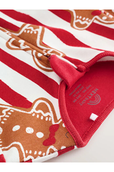 Next Baby 100% Organic Cotton Gingerbread Patterned Christmas Jumpsuit Alyf40067
