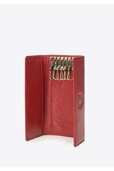 Wittchen Men's Leather Key Case with Coat of Arms, Red, Leather