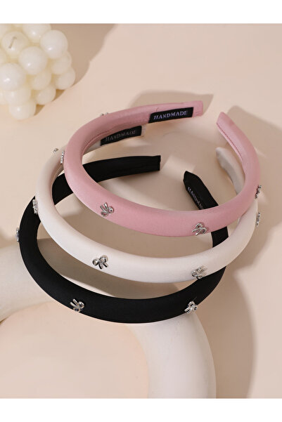 Take Two By Styli Set of 3 - Solid Bow Embellished Headband
