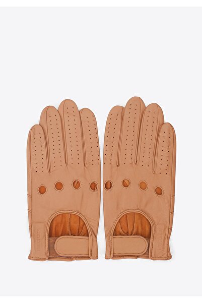 Wittchen Men's driving gloves made of full grain leather, camel, leather