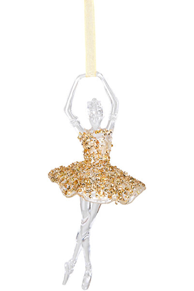 Herdekora Christmas Ornament, Ballerina, Transparent-Gold - Hanging, Acrylic ...