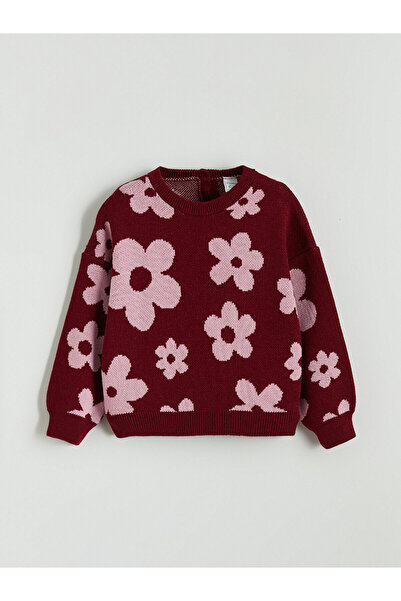 LC Waikiki Two Mt Shop Quality Lcw Kids Burgundy Floral Patterned Girls' Knit...