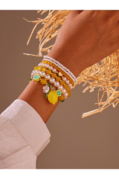 Take Two By Styli مجموعة أساور من 7 قطع على شكل ليمون