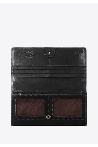 Wittchen Women's Oblong Patent Leather Wallet Black Patent Leather