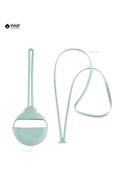 ineix غطاء سيليكون مع حزام لليد والرقبة لسماعات هواوي فري بادز 3 - سيان