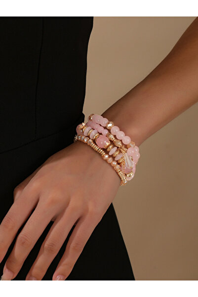Take Two By Styli Set of 4 - Pink Chic Stack Beaded Bracelets