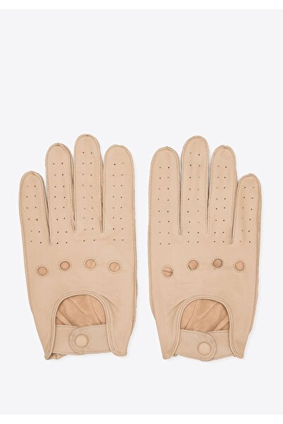 Wittchen Men's Beige Leather Driving Gloves