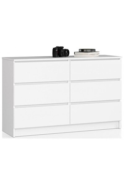 Artool Chest of drawers, laminated board, 6 drawers, white, 120x40x77 cm