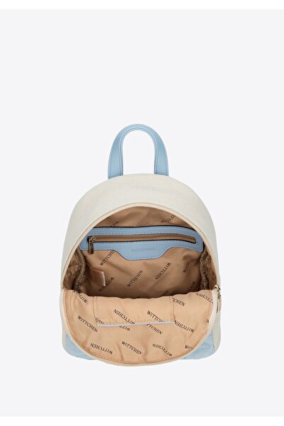 Wittchen Women's Denim Backpack Blue-Beige Blue-Beige Polyester