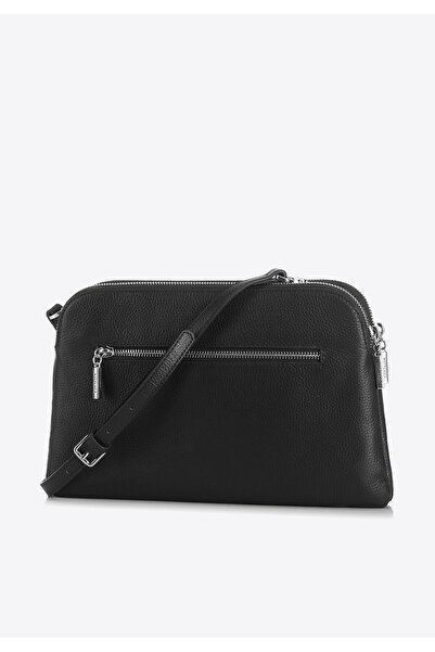 Wittchen Geantă de damă din piele, mică, neagră și argintie, piele neagră și ...