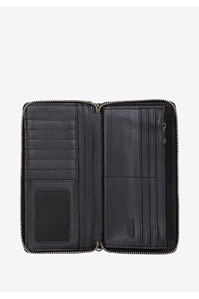 Wittchen Women's Lizard Leather Zipper Wallet Green and Black Genuine Leather