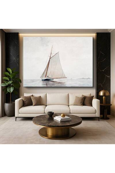 TosbArt Winslow Homer Sailing Vessel Yelkenli Gemi Deniz Resmi Kanvas Tablo R...