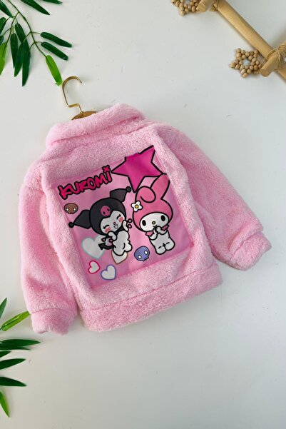 Minigimin Cicileri سترة مينيجيمين سيشيلاس المخملية للأطفال البنات - وردي