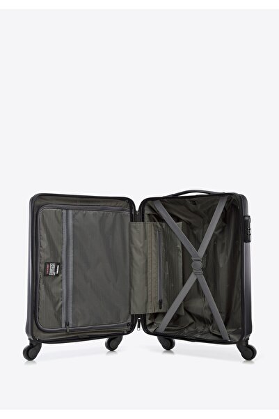 Wittchen Men's ABS Cabin Suitcase, Black, Ribbed, Black ABS