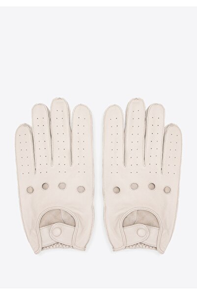 Wittchen Men's Leather Car Gloves Cream Leather