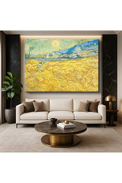 Genel Markalar Vincent van Gogh Buğday Tarlası Orakçı Hasat Resmi Kanvas Tabl...