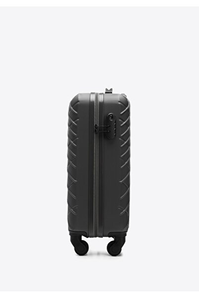 Wittchen Men's Diagonal Checked ABS Cabin Suitcase, Steel and Black, Steel and Black ABS