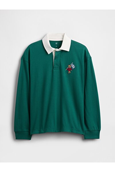 GAP Erkek Çocuk Yeşil Rugby Polo T-Shirt