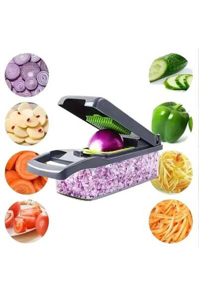 Denx Onion, vegetable, and fruit slicer; multi-functional onion and vegetable chopper, 15 in 1