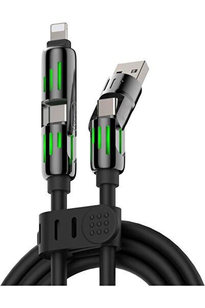 Ctoby 4-in-1 240W USB-C Multi Fast Charging Cable with Breathing Light, 2m
