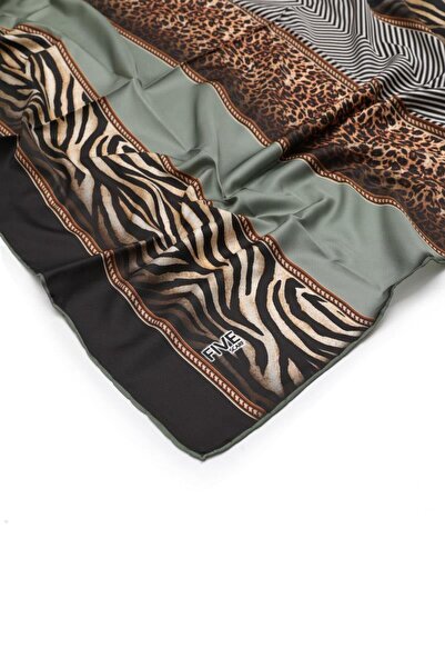 Levidor Green Leopard Pattern Twill Digital Scarf