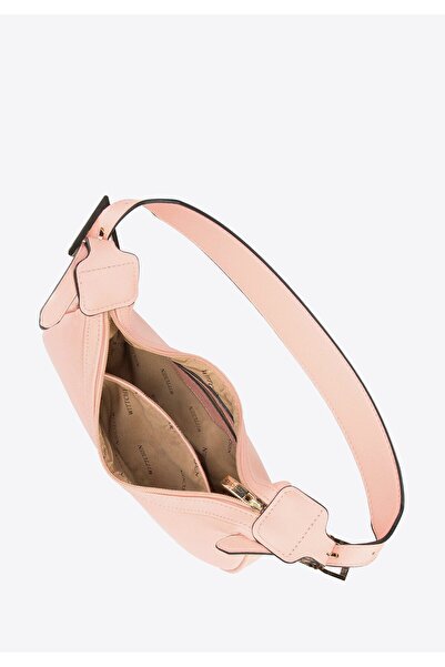 Wittchen Women's Baguette Handbag with Geometric Clasps Pink -leather